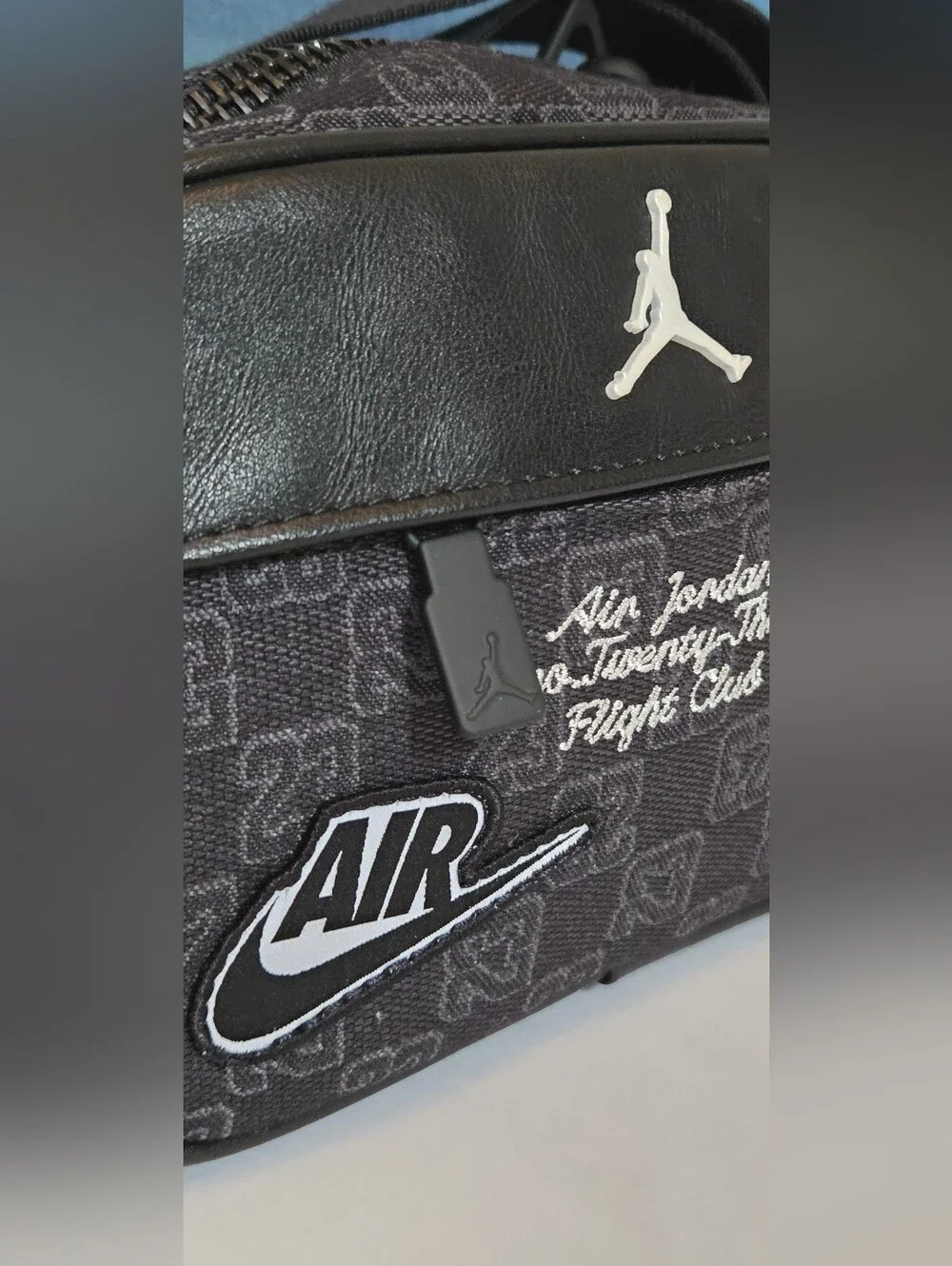 Jordan Black Gray 23 Patch Crossbody Belt Bag